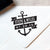 Monogram Stamp #7 - Wooden or Self-Inking - Calligraphy - Anchor - Personalized Wedding Favor, Tag Stamp, Wedding Favor — INCLUDES HANDLE